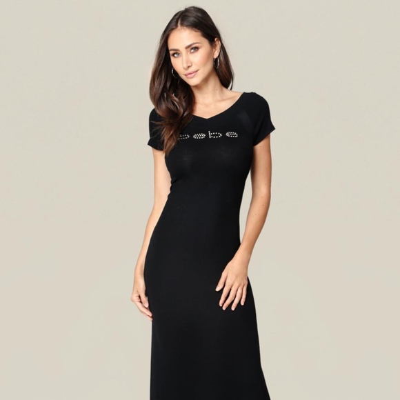 bebe black maxi dress
